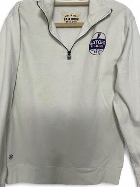 Fall Rush Gators Florida Ivory Quarter-Zip V-Neck Sweater